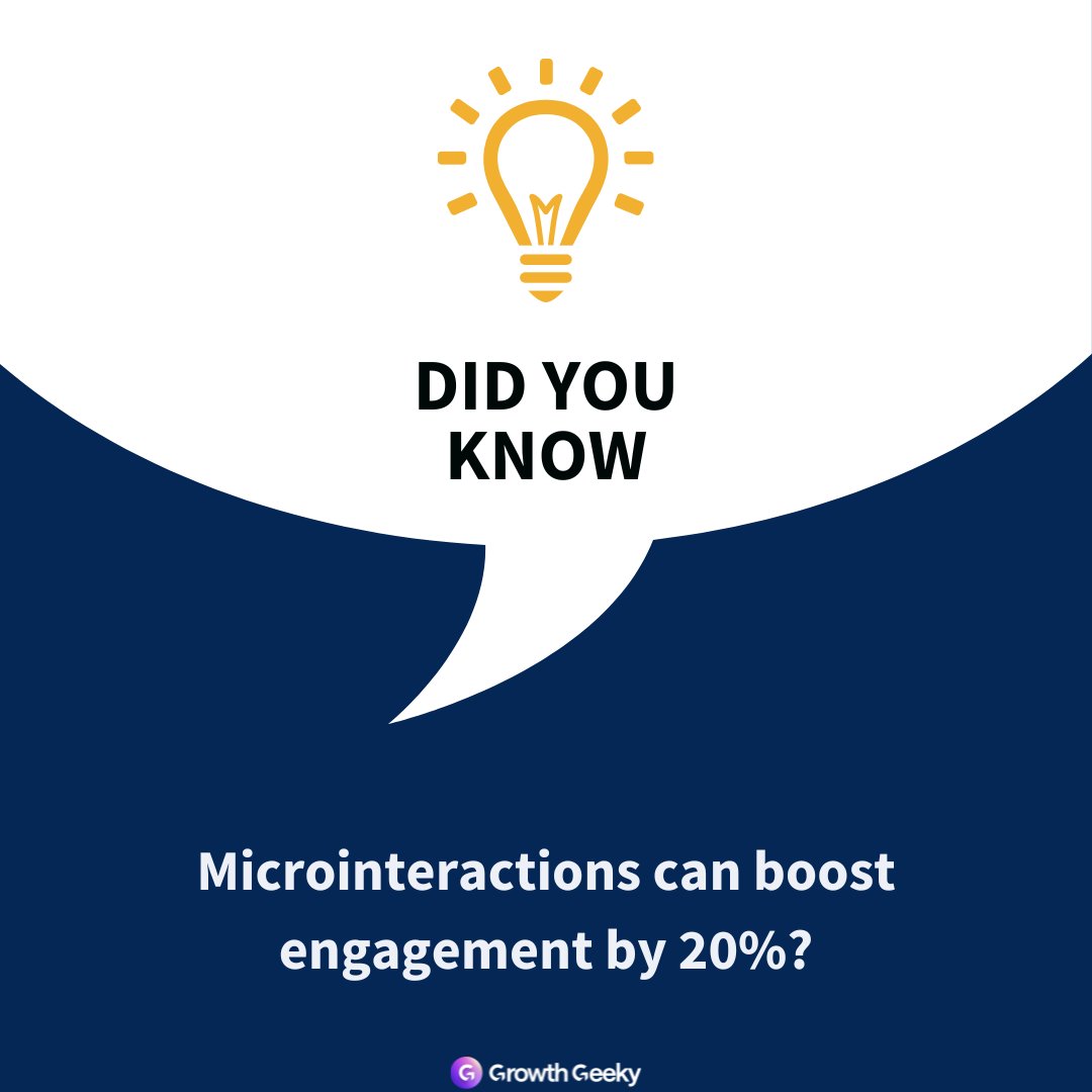 GrowthGeeky's tweet image. ✨ Small details make big impact.

Button hovers, loading states, and subtle feedback animations build trust and make your site feel alive. Good design speaks through motion.

#WebDesign #UXTips #GrowthGeeky #InteractionDesign #Microinteractions #DesignDetails #UserExperience