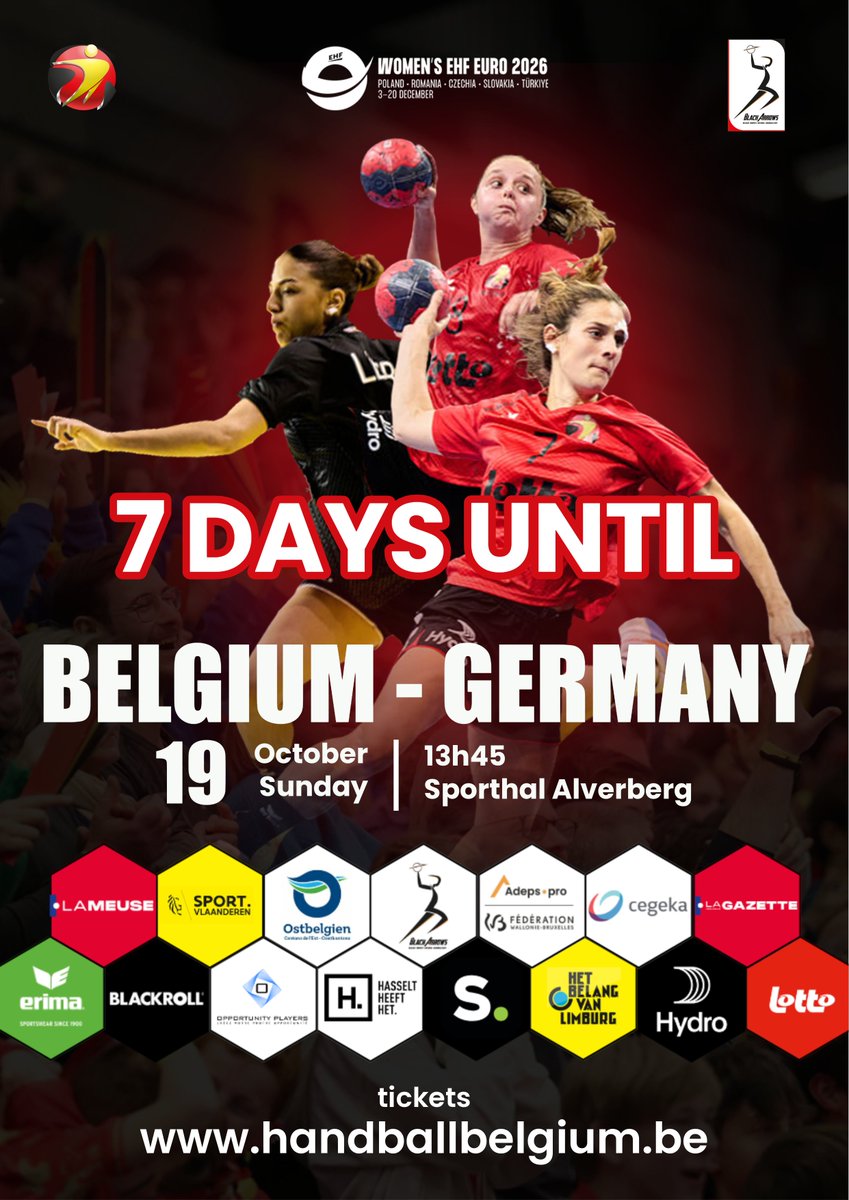 Dimanche prochain, les Black Arrows affronteront l'Allemagne à 13h45 à l'Alverberg de Hasselt. Ce sera leur tout premier match à domicile avant un grand championnat. Ne manquez pas cet événement et commandez vos billets dès aujourd'hui.

matches.kbhb.tickoweb.be/selection