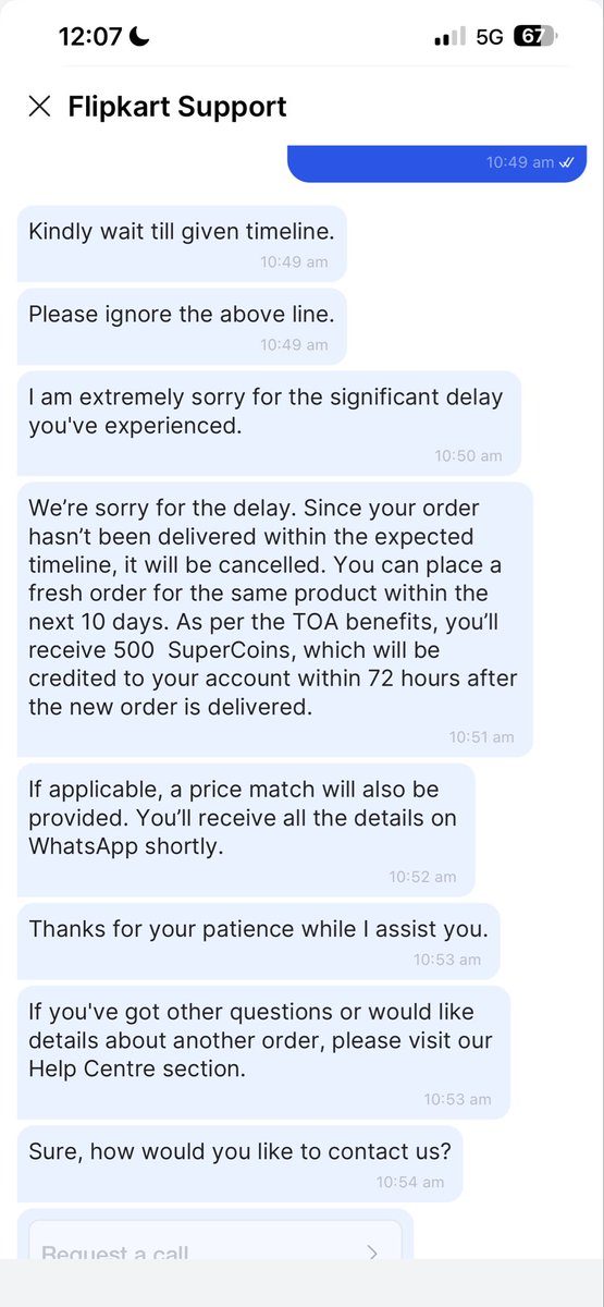 deepak4618458's tweet image. Flipkart order chaos! 😡 Delivery date keeps changing: 5 → 9 → 10 → 11, support is clueless, and calls go unanswered. Agents give conflicting info &amp;amp; even mention canceling with random compensation. @Flipkart #FlipkartFail 
 #CustomerService #OrderDelay