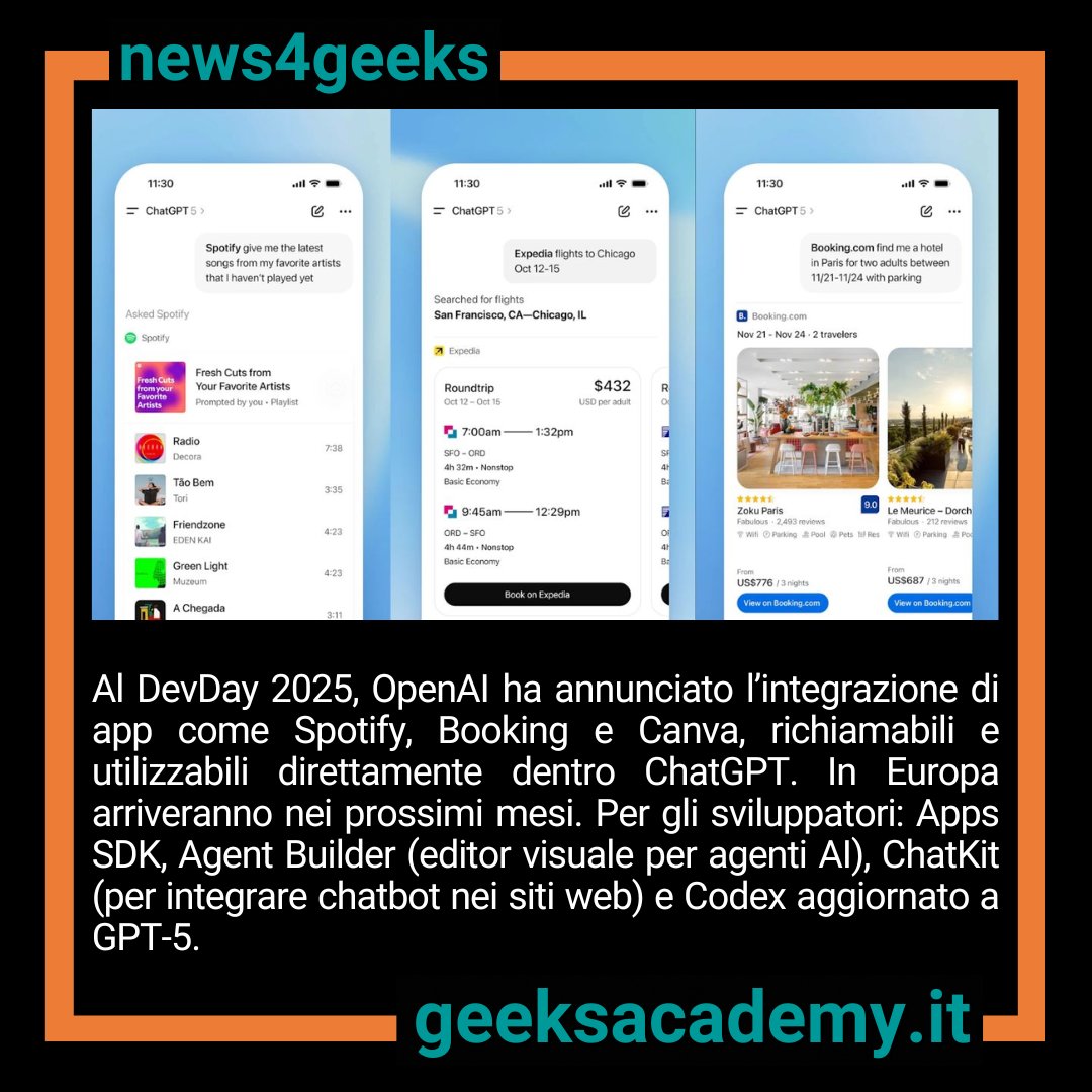 GeeksAcademyEu's tweet image. #geeksacademy #StayGeek!
#DevDay #OpenAI #ChatGPT#AgentBuilder #agentiAI #ChatKit #Codex