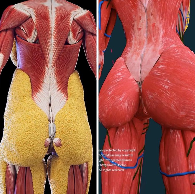 Rainmaker1973's tweet image. The difference between muscular and fat glutei.