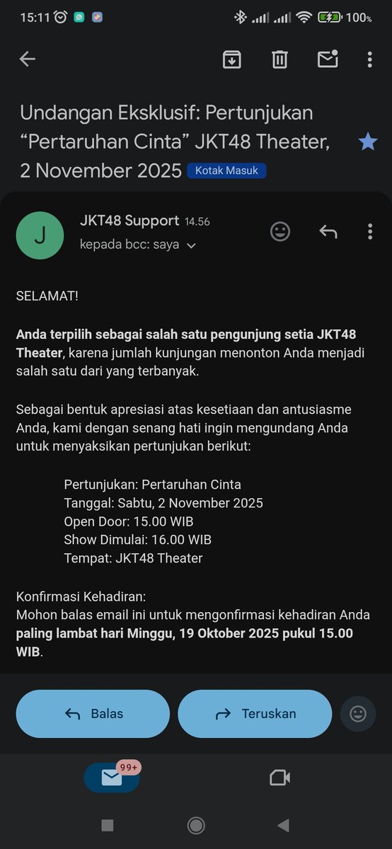 Si tiba-tiba dapet email tuh 🤣🤣🤣