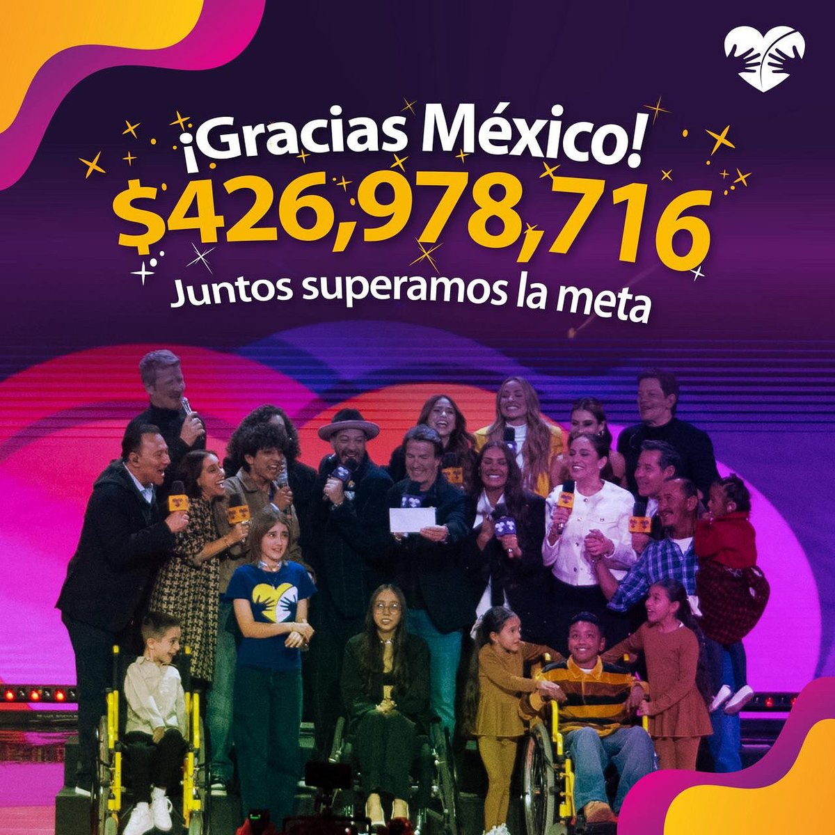 ¡Lo hicimos juntos, México! 💛 

Gracias por donar y creer en <a href="/TeletonMexico/">Teletón México</a> y el poder de cambiar historias. 💜

#TeletónCambiaTodo