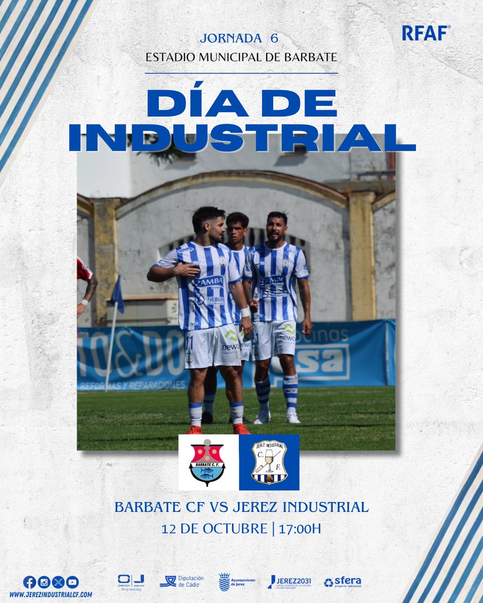 🔵 | ¡𝐇𝐎𝐘 𝐄𝐒 𝐃Í𝐀 𝐃𝐄 𝐈𝐍𝐃𝐔𝐒𝐓𝐑𝐈𝐀𝐋! 

¡Hoy no es un día cualquiera, hoy juega mi Industrial! ✊💙

#BarbateJerezIndustrial