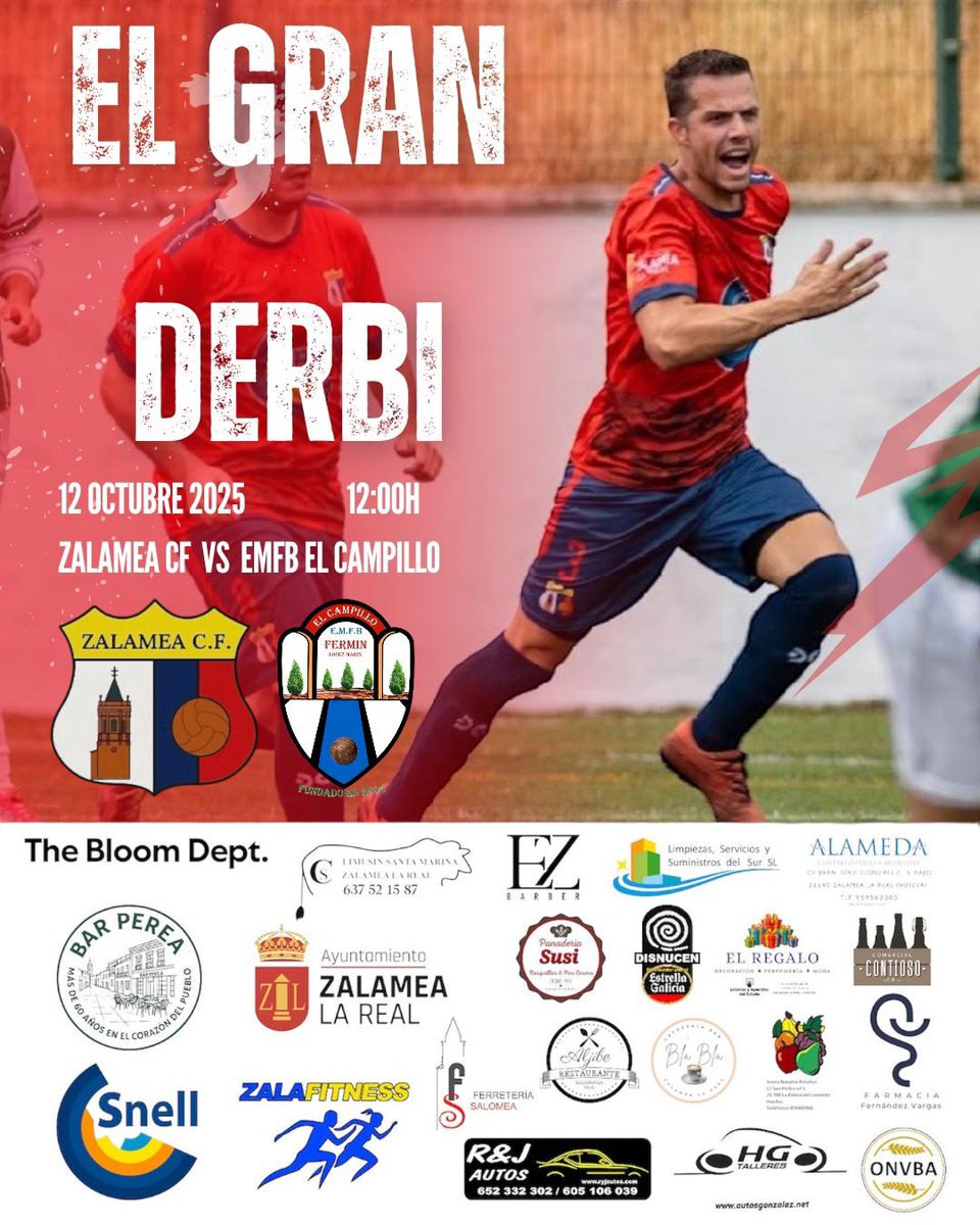 Hoy a las 12h tienes una cita en el Manuel Perea Anta, hoy es día de derby!!
#VamosEquipo #VamosZalamea 💪 💪 ♥️💙