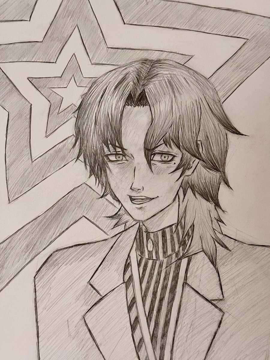 DecrepitSecret's tweet image. Tried drawing #kirakitazato 
Excited for his release on #p5x global soon✨#messa #messap5x #persona #Persona5ThePhantomX