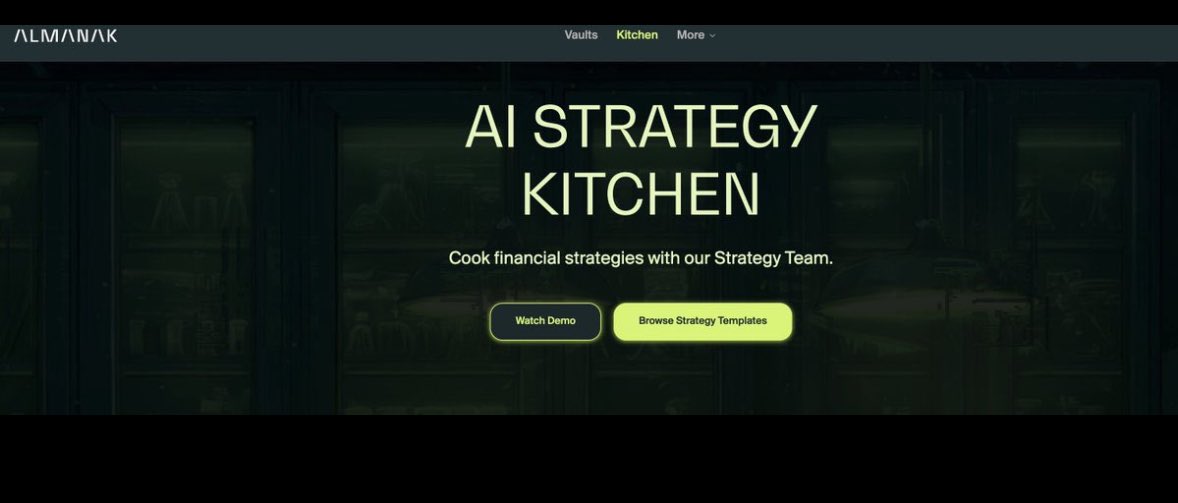 0x_rexx's tweet image. The @Almanak__ Kitchen AI is the heartbeat of Almanak it’s what truly makes the platform AI-native.
It takes raw on-chain data, turns it into real insights, automates complex DeFi strategies, and keeps learning as markets evolve.
The result? Smarter decisions, faster execution,…