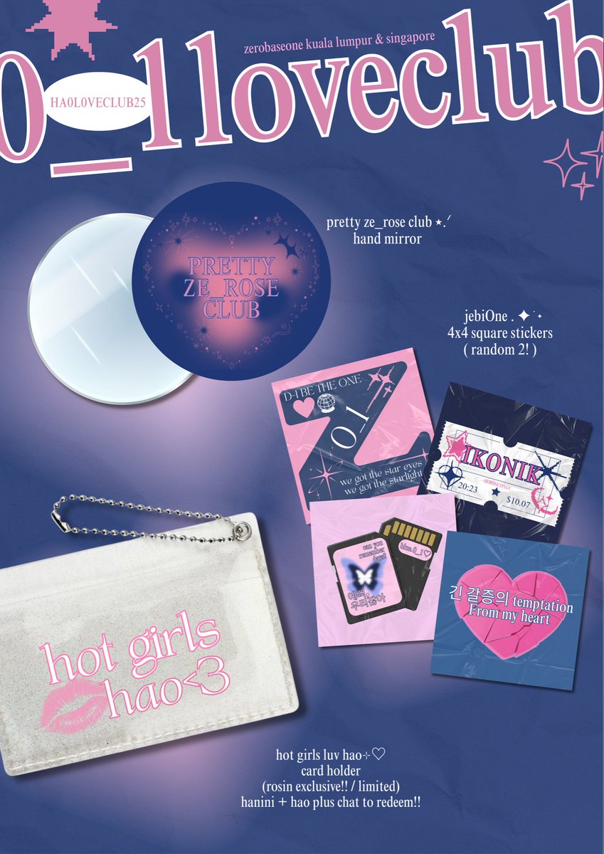 HA0L0VECLUB25's tweet photo. HA0L0VECLUB25 presenting to u ⭑.ᐟ
0_1loveclub ⭑ heartthrob_3008
fansupport for zerobaseone in KL &amp; SG! 

how to get  ̟ !!
follow , like &amp; retweet <3

everything is fcfs!!

#ZEROBASEONEINSINGAPORE 
#ZEROBASEONEinKL 
#ZEROBASEONEINSG 
#ZB1inKL 
#ZEROBASEONE https://t.co/GABGlK5vqI