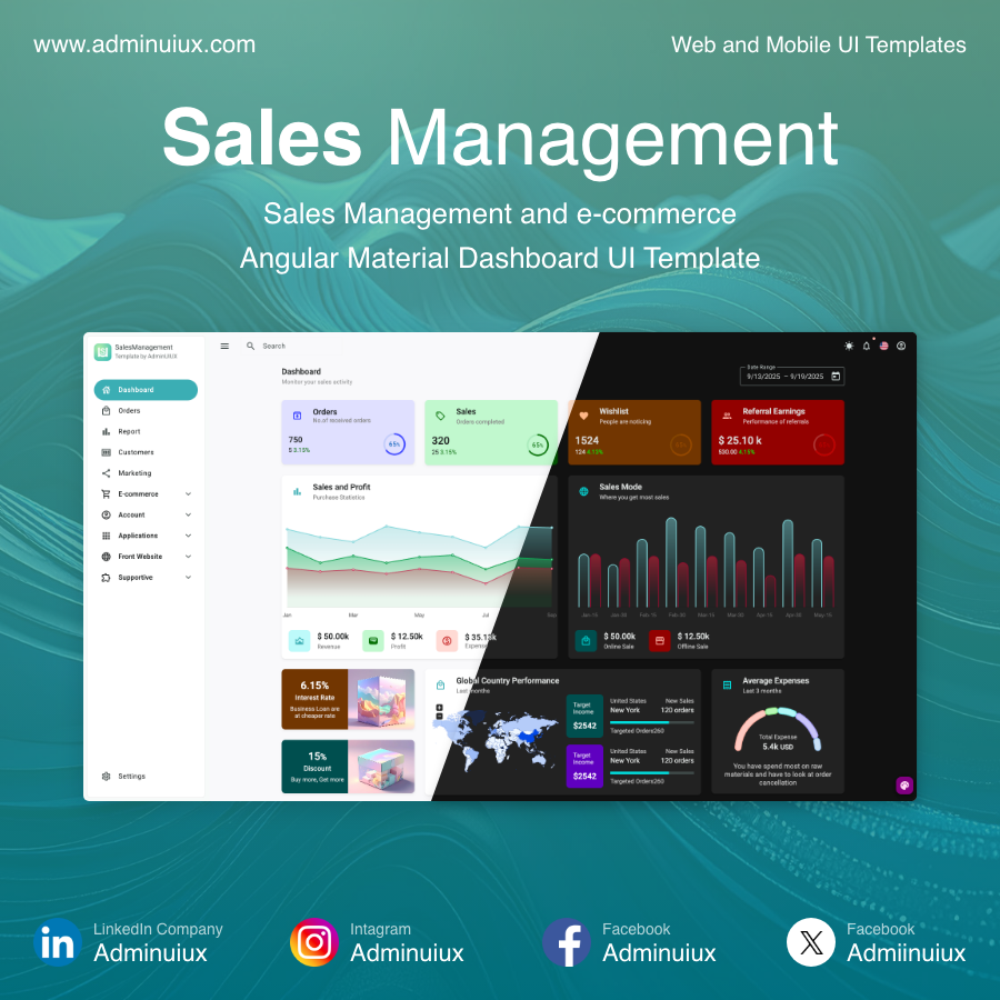 Admiinuiux's tweet image. zurl.co/e0jS4
Accelerate development with the Ultimate Angular UI Kit. Save hundreds of hours on frontend for your application. Sales Management provides modular components a flawless
#AngularDevelopment #MaterialDesign #AdminTemplate #ScalableArchitecture