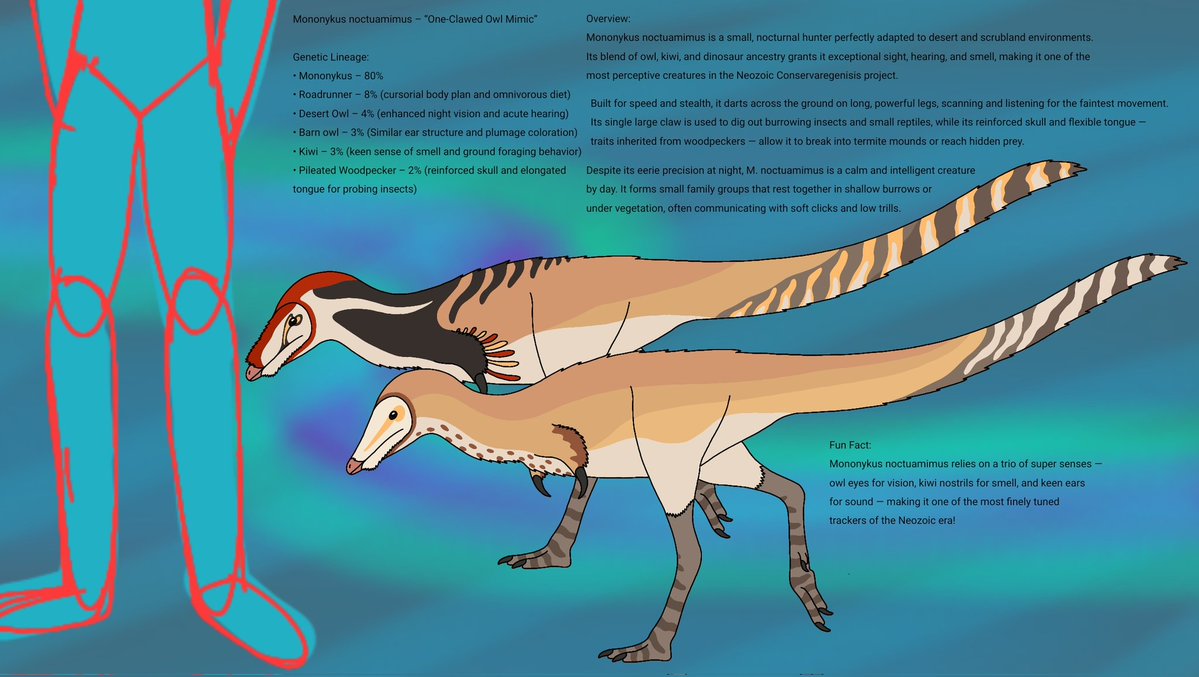 ZyanGo17390's tweet image. Another animal showcase for NeoConRegen Park 
Mononykus a cute little owl like dinosaur 
#paleozoo #paleoart