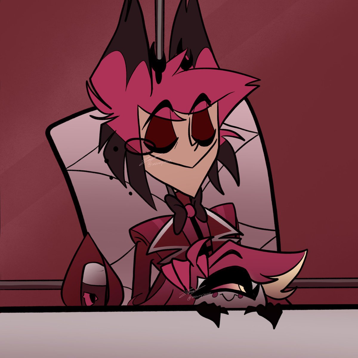 (4/20) 
Bring Your Child To Work Day 
#HazbinHotelAlastor #HazbinHotelNiffty #AlastorHazbinHotel #HazbinHotel #HazbinHotelFanart