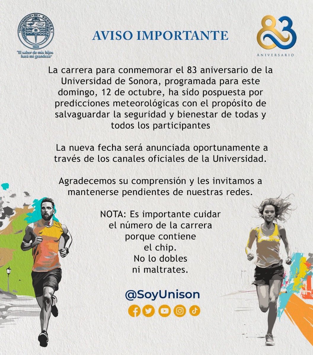 Atención comunidad universitaria y público en general: