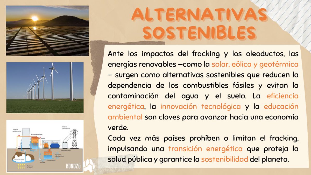 BondzuCubs's tweet image. 🔥 El fracking: energía que enferma al planeta y a su gente 🛢️

El fracking libera metano, contamina agua y suelo, y afecta la salud de miles de comunidades. Frente a esto, las energías renovables son el camino hacia un futuro más limpio y justo. 🌱💧 #NoAlFracking #Trending
