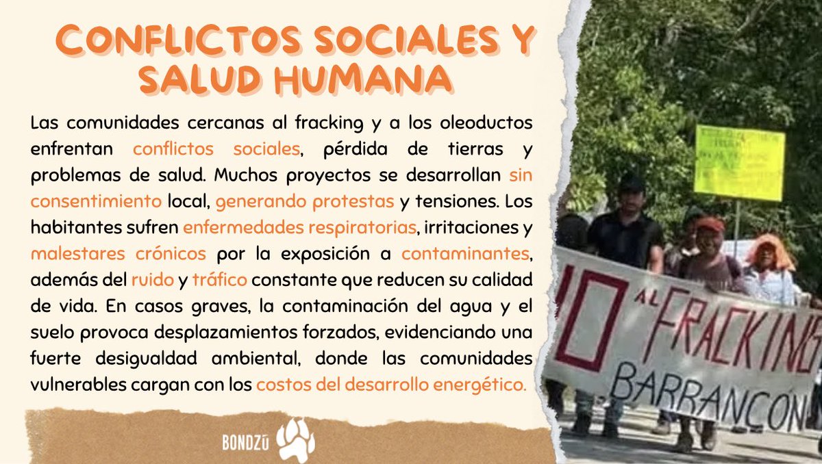 BondzuCubs's tweet image. 🔥 El fracking: energía que enferma al planeta y a su gente 🛢️

El fracking libera metano, contamina agua y suelo, y afecta la salud de miles de comunidades. Frente a esto, las energías renovables son el camino hacia un futuro más limpio y justo. 🌱💧 #NoAlFracking #Trending