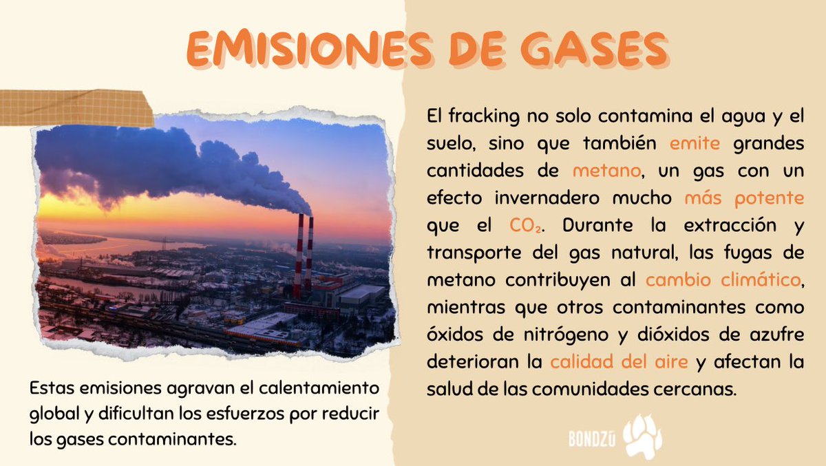 BondzuCubs's tweet image. 🔥 El fracking: energía que enferma al planeta y a su gente 🛢️

El fracking libera metano, contamina agua y suelo, y afecta la salud de miles de comunidades. Frente a esto, las energías renovables son el camino hacia un futuro más limpio y justo. 🌱💧 #NoAlFracking #Trending