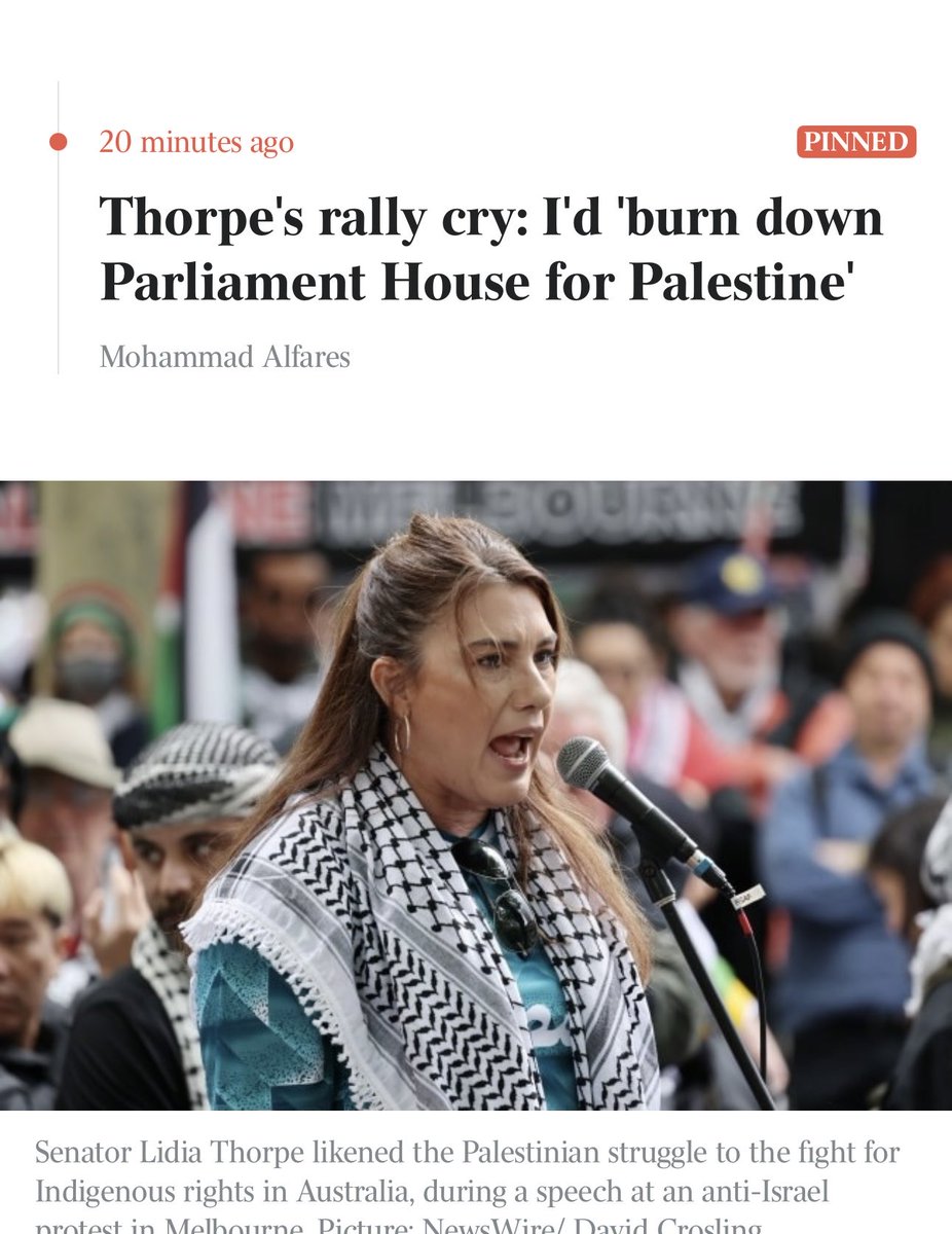 Why haven’t all the progressives thanked Trump for his Gaza peace deal? 🤓  Lydia Thorpe gets mouthy for Palestine but won’t speak up about Black kids being murdered by other Black teenagers nor condem the government for bailing youth offenders so they can kill each other. 🧐