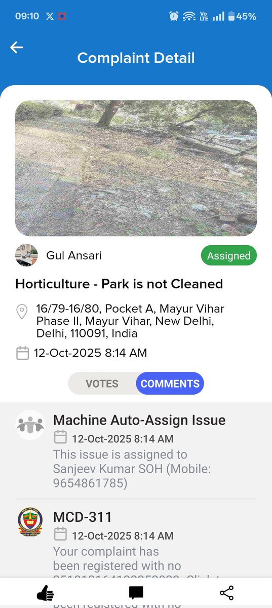 RWAPktAMVPhase2's tweet photo. @MCD_Delhi @LtGovDelhi @RajaiqbalSingh3 @AshwaniKumar_92 The status of Mayur Vihar Phase Pocket A park, horticulture doesn't work here at all. https://t.co/d3umZrXnpv