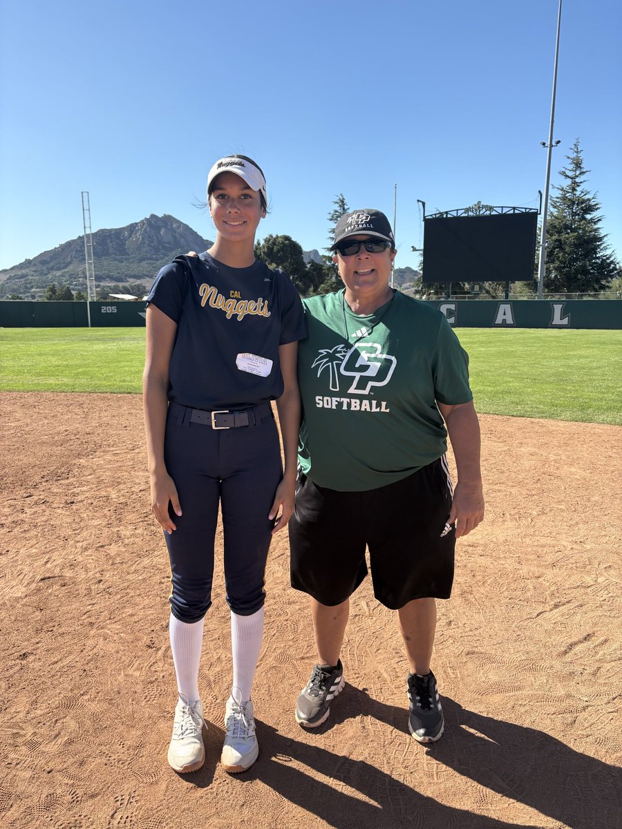 LivEastburn2029's tweet photo. Thank you @CalPolySoftball for a great Elite Prospect Camp  today! I had a great time and loved the vibe. Can't wait to come back!
@Cal_Nuggets 
@BrieGalicinao 
#RideHigh
#nuggetsdoitbetter 
#classof2029
#dropballpitcher https://t.co/k6F0bx2tG3