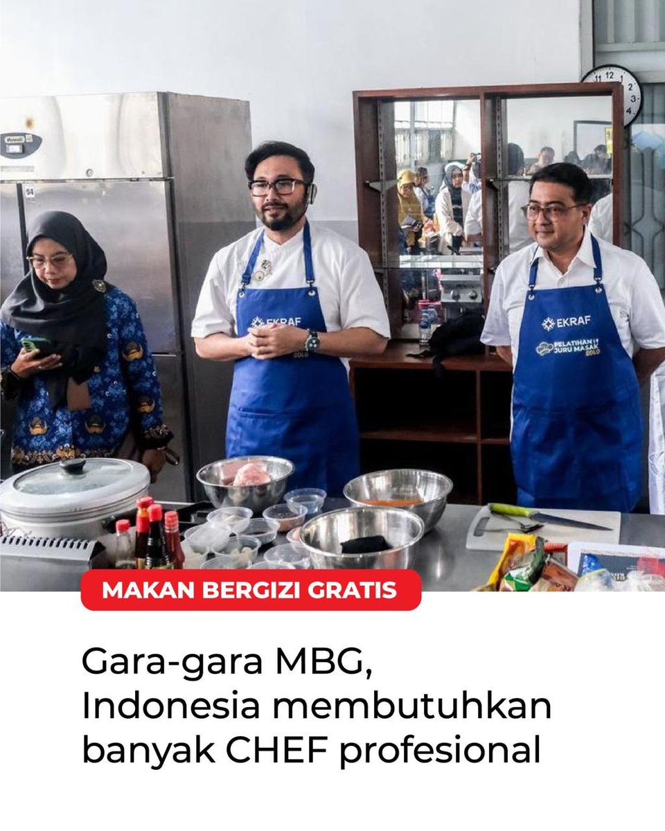 glitecs's tweet photo. MBG berhasil membuka lapangan kerja bagi cheff profesional untuk membuat menu bergizi dan lezat #mbg #gasssnow https://t.co/pd2obKTljM