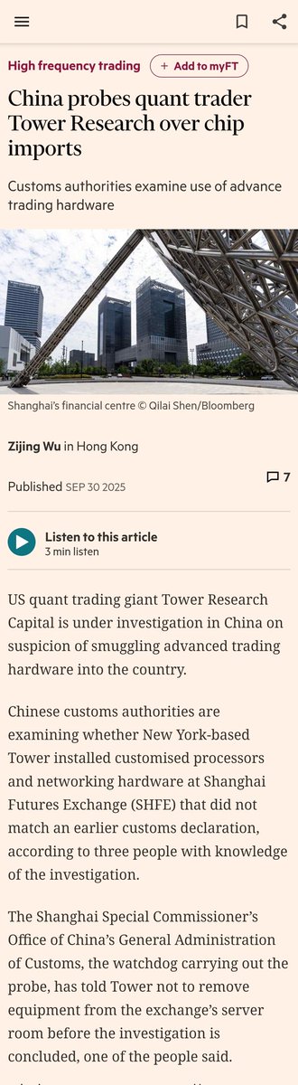 Mojo_flyin's tweet photo. #China investigating #Tower quant fund for illegally smuggling hardware into the #SHEX and installing servers with sanctioned GPUs.
$NVDA https://t.co/jMGgESqYAN