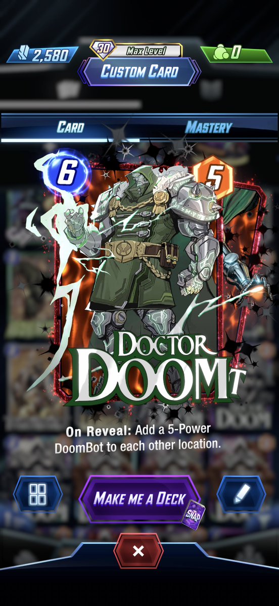 IsThisASpoiler's tweet image. Huzzah I’m done with #MarvelSnap! #DrDoom #MarvelRivals