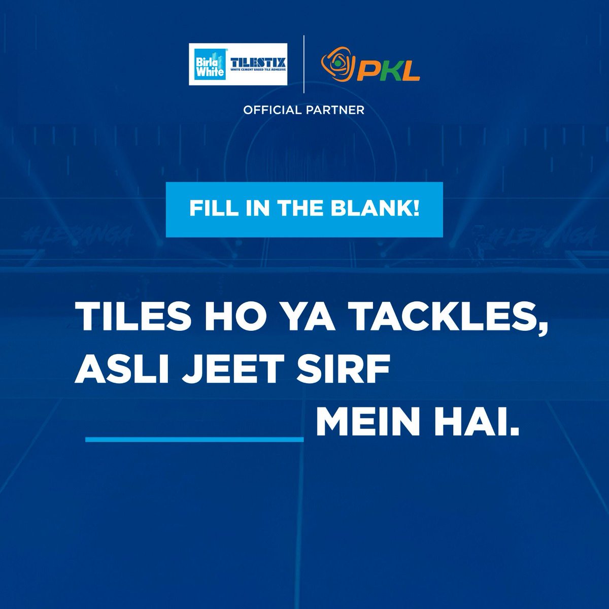 BirlaWhite's tweet image. Kya aap pakad paaye sahi jawab? 👀
Comment karo aur dikhado apni pakad! 💪

Comment your answers below, tag Birla White + 7 friends and more for a chance to win exciting prizes!

*T&amp;amp;C applied 

#PakkadKaKhel #BirlaWhiteTilestixTileAdhesive #ProKabaddi #BWXPKLFillintheBlankContest