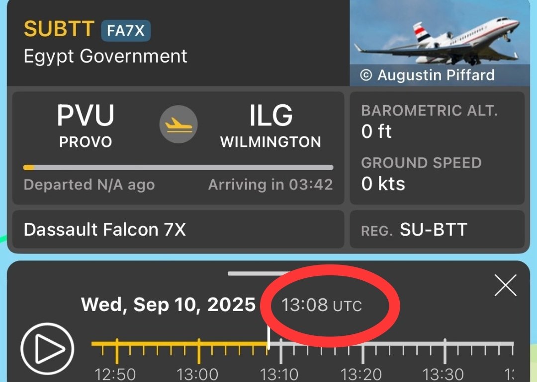 Brick_Suit's tweet image. Candace, you said this plane flew out of Provo UT, AFTER the assassination.

Except the plane flew out of Provo at 13:08UTC. 

13:08UTC = 7:08AM MDT

This means the plane flew out of Provo on 9/10 shortly after 7 in the morning. This was well BEFORE the assassination took place.