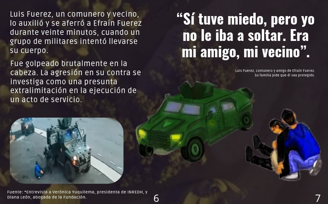 <a href="/Jetssael/">Jetssael Orozco</a> A Efraín Fuerez le dispararon por detrás, según su autopsia. Estaba inconsciente cuando su amigo y vecino, Luis Fuerez, se aferraba a su cuerpo mientras un grupo de militares lo golpeaban e intentaban, presumiblemente, llevarse su cuerpo —al menos dos videos así lo demuestran.