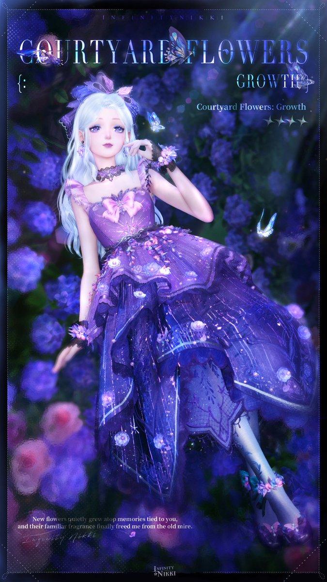 InfinityNikkiEN's tweet image. ♾️Whimsical Wardrobe | Courtyard Flowers
&amp;gt;&amp;gt;Main Attribute: Sweet
Pushing open the door tangled with branches, she stepped into the secret childhood realm woven for her with flowers and dew. You told her the name of every flower, and narrated the fairy tales of distant lands.…