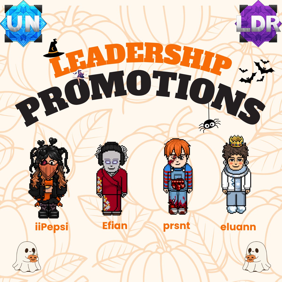 👏 A round of applause for our Newest Leadership Team members! Share your well done when you see them in base! 💓 #habbo #habboUN

✨ <a href="/DemizeHABBO/">Demize</a>