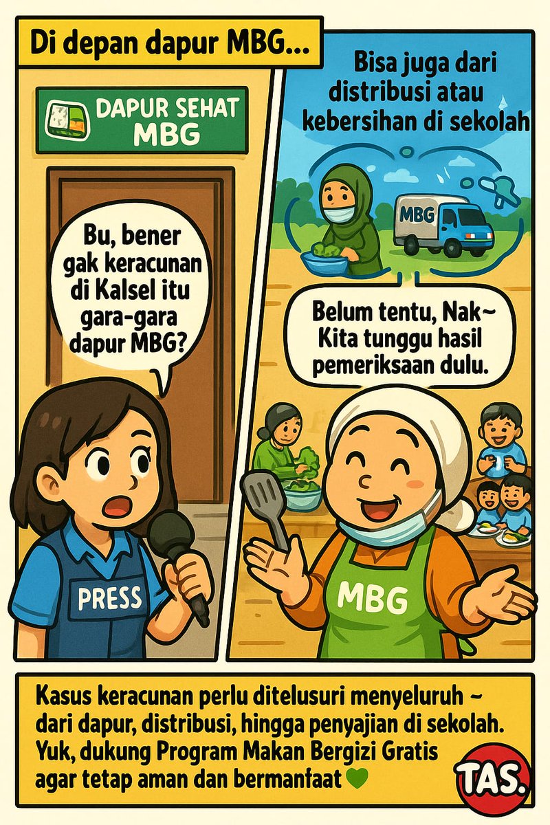 Kasus harus ditelusuri dulu, jangan langsung salahkan program MBG, Tetap dukung Program Makan Bergizi Gratis agar tetap aman dan bermanfaat. #LanjutkanMBG
. 
Shin Tae Yong Belanda #AryaOut Menpora Blunder #NOWFEST_BKKD1Paes #キングオブコント #العراق_اندونيسيا #SB19