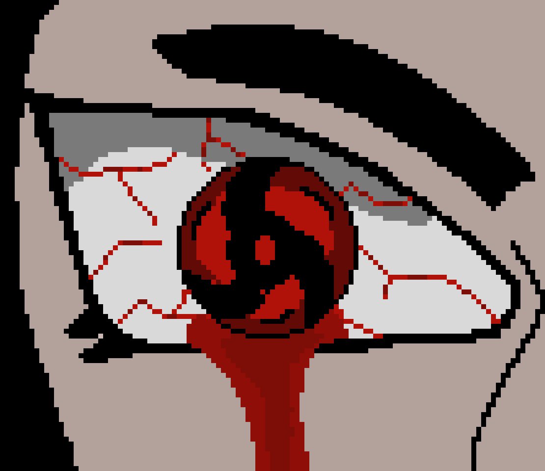 fisherman2215's tweet photo. #inktoberday11 #inktober #pixelart #anime #itatchi #naruto #blood https://t.co/jRqhsu6ToQ