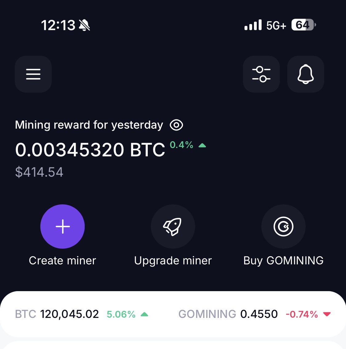 A455N's tweet image. You’re not mining BTC yet? $414 per day or $37,000 in 3 months. Do it from your phone today with 5% extra cash back! Best day to start was yesterday, next best day is today. 
gomining.com/?ref=MARIUS
1st purchase-Promo code: MARIUS 
for 5% bonus TH

#CryptoMining #GoMining #BTCFI…