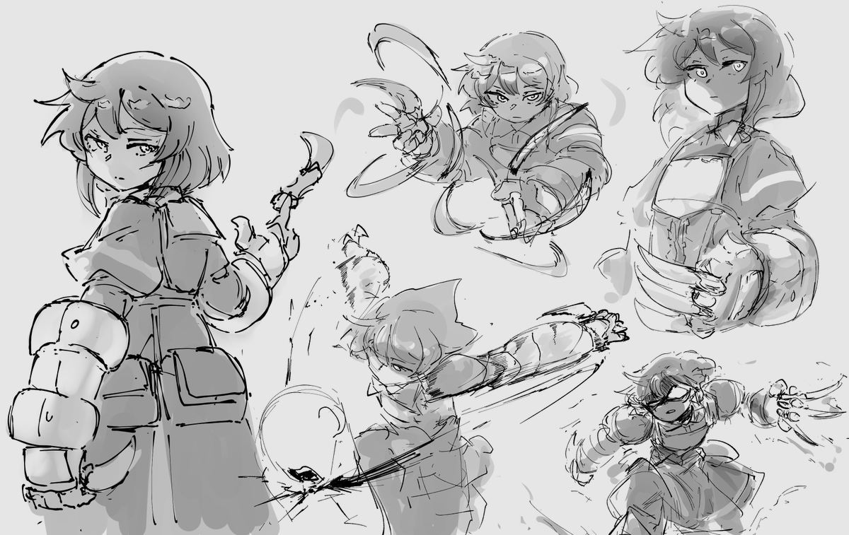 Day 11: Them Karambits
Funny little knives that could work like claws if put between fingers.

Wanted to try out different brushes as well since I'm experimenting for this month.