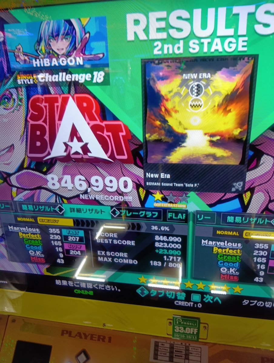 DDR今日の成果その2

冥激ちょい伸び

東北激めちゃ伸びた。1回クリアしてからクリア出来なかったのが久々に出来てスコアもめちゃ伸びたの嬉しす🙏

ババンバーン鬼とりあえずA+。最初捻れていたけど後半体力無くなってぐだぐだだった😭

ニューエラ鬼結構伸びた。ミス60以上出てたの43まで減った💪