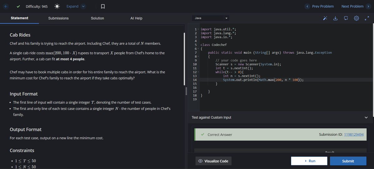 AdarshKumar206's tweet image. Day 182 of #100DaysOfCode on #codechef #DSA #LearnInPublic #buildinpublic #remote #connect #remotework #remotejob #java #coding #programming #100daysofcodechallenge #logicbuilding #cp #Learning #developer