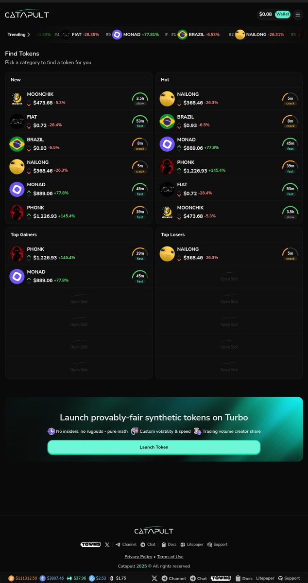 Thekingtech0's tweet image. Quick one, @letsCatapult has been giving out bi-weekly rewards since they went live and I&apos;m not gonna lie it&apos;s been a good stimmy. 
You can earn by creating tweets or trading @HyperliquidX memes on the platform. 
There are three types of tokens on there categorized Crack, Fast…