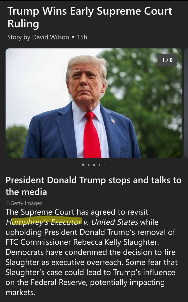 TifaniesweTs's tweet photo. Trump Wins Early Supreme Court Ruling
#HumphreysExecutor

https://t.co/31yGxyODUg https://t.co/L1Nudcdq4X