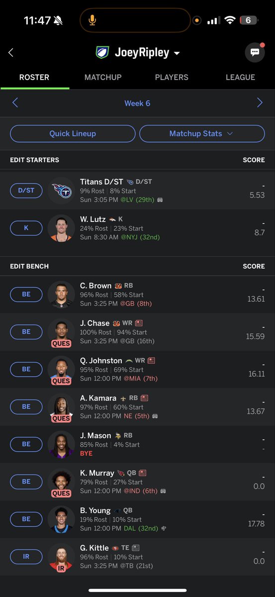 JKlutchTV's tweet photo. @jbchoknows #AskJCB do i start dak or bryce? also do i need to make any changes? https://t.co/IahOYgF5L2