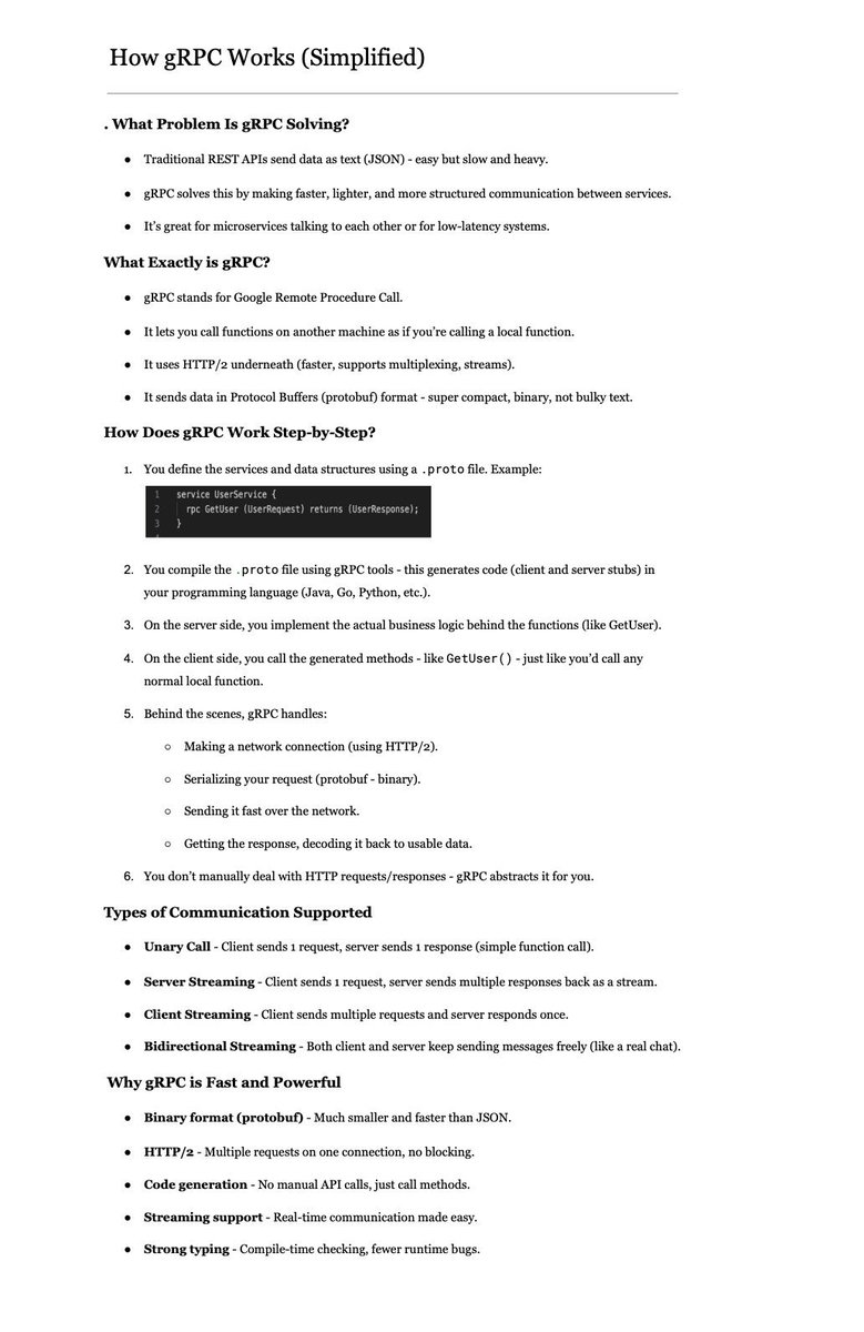 theskilledcoder's tweet image. How gRPC Works from Start to End