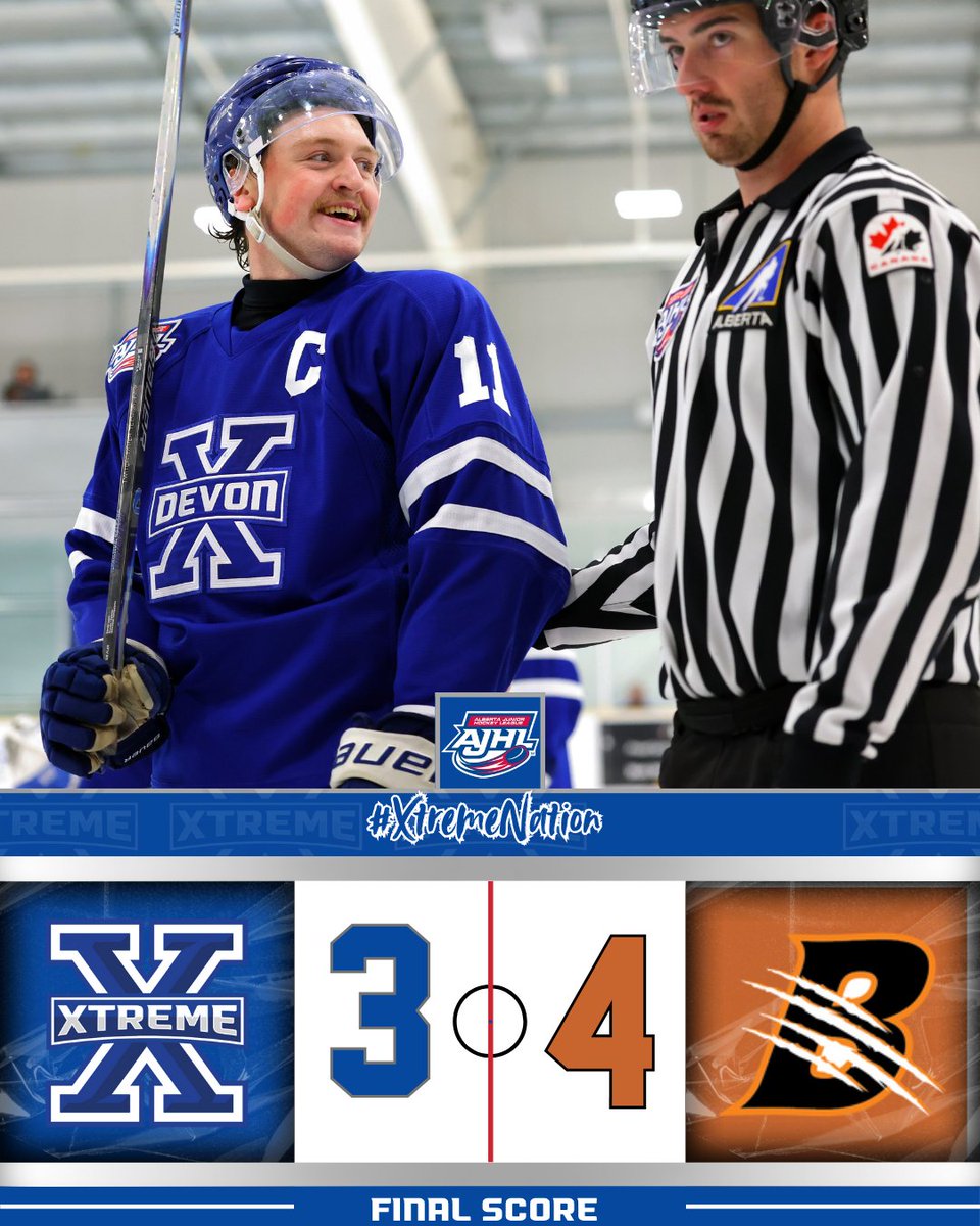 DevonXtremeAJHL's tweet photo. Final score tonight vs. Bobcats 

#Xtremenation #ajhl #devonxtreme https://t.co/013wliNU59