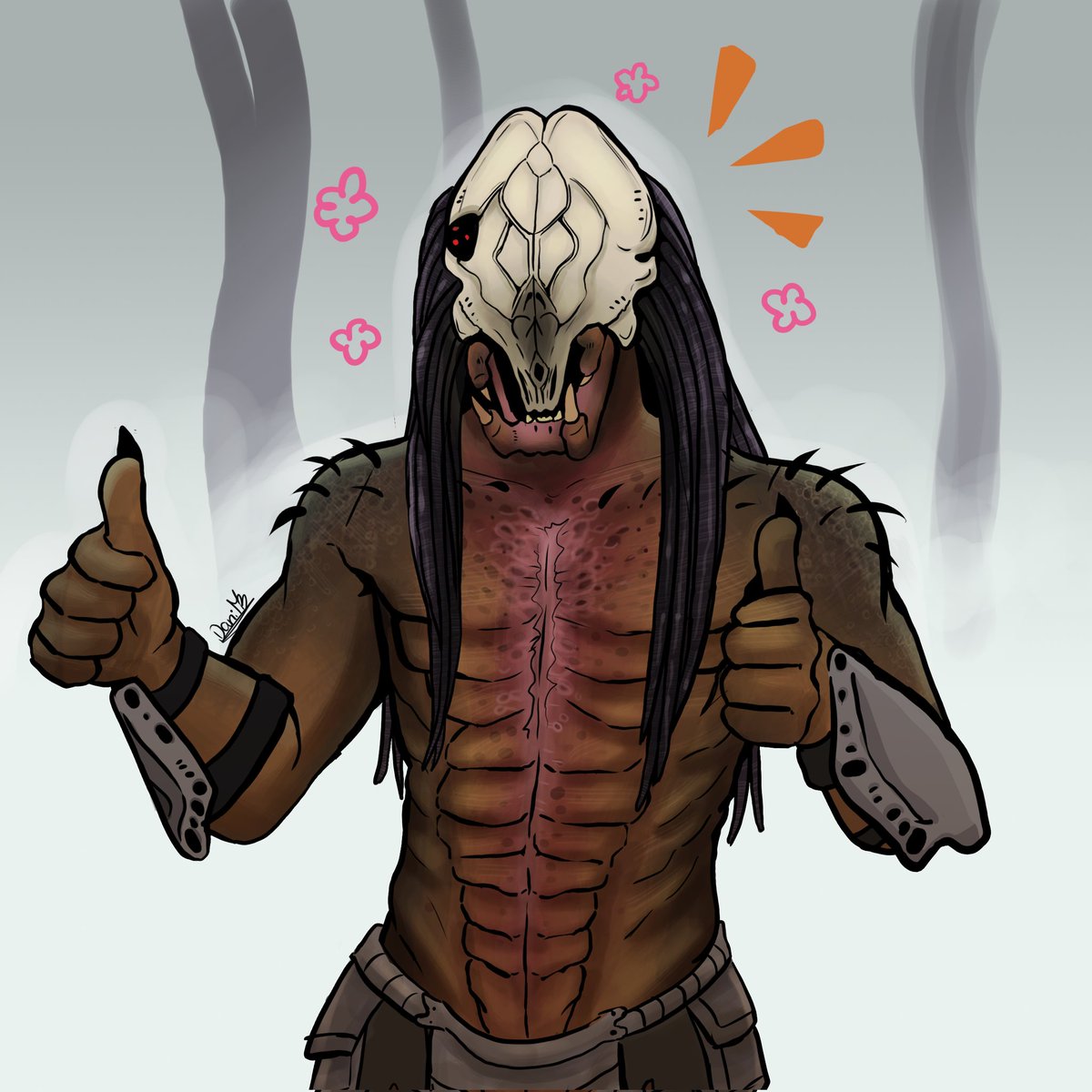 ch1naweee's tweet image. I&apos;ve been seeing this picture of feral everywhere lately so i drew him, he&apos;s adorable 😭 #predator