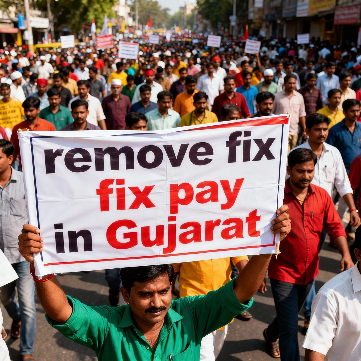 फिक्स पे का धोखा बंद करो,
युवा का अधिकार जिंदाबाद करो
पाँच साल का बोझ उतारो,
न्याय का सूरज अब उगाओ
#Remove5yearFixpay
#Remove_Fixpay_in_gujarat
#શોષણમુક્તગુજરાત
<a href="/isagarrabari/">Sagar Rabari</a> <a href="/isudan_gadhvi/">Isudan Gadhvi</a> <a href="/Gopal_Italia/">Gopal Italia</a> <a href="/BJP4Gujarat/">BJP Gujarat</a> <a href="/CMOGuj/">CMO Gujarat</a> <a href="/deepakrajani123/">Deepak rajani</a> <a href="/drmanishdoshi/">Dr.Manish Doshi</a> <a href="/FixpayTeam/">Team Fixpay Gujarat</a> <a href="/hdraval93/">Hiren</a>