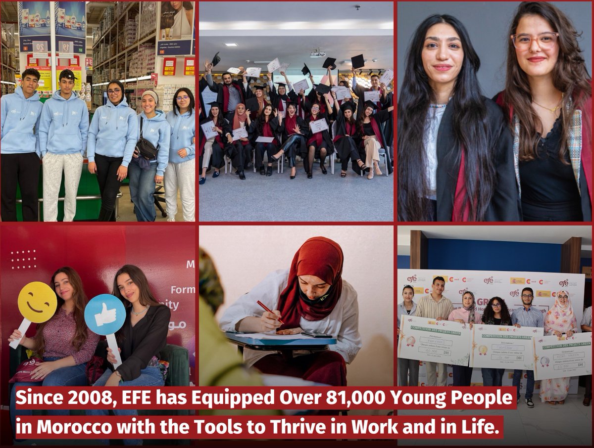 Empowering young Moroccans with the skills, training and job opportunities they need to thrive. Since 2008, EFE has supported over 81,000 youth, bridging the gap between potential and the labour market to build stronger communities and lasting change.