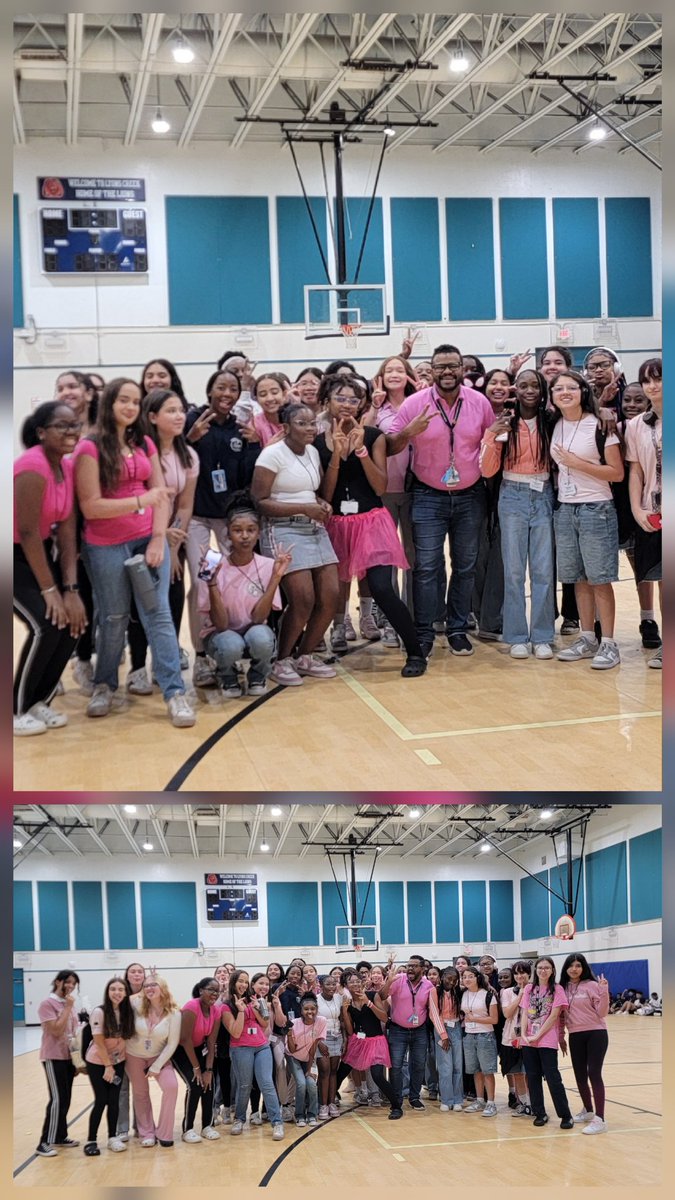 AP_Newell's tweet photo. My 8th graders were pretty in pink 👚 on FriYaY for #Pinktober! 🎀 Standing strong, showing support, & spreading awareness for breast cancer, b/c @LCMS_MS Lions lead with heart & PRIDE! 🦁💪 #LCMSPride 💕🎀 #BreastCancerAwareness #PinkPower @BCPSLeadership @BCPSNorthRegion https://t.co/zXiLqQrubD