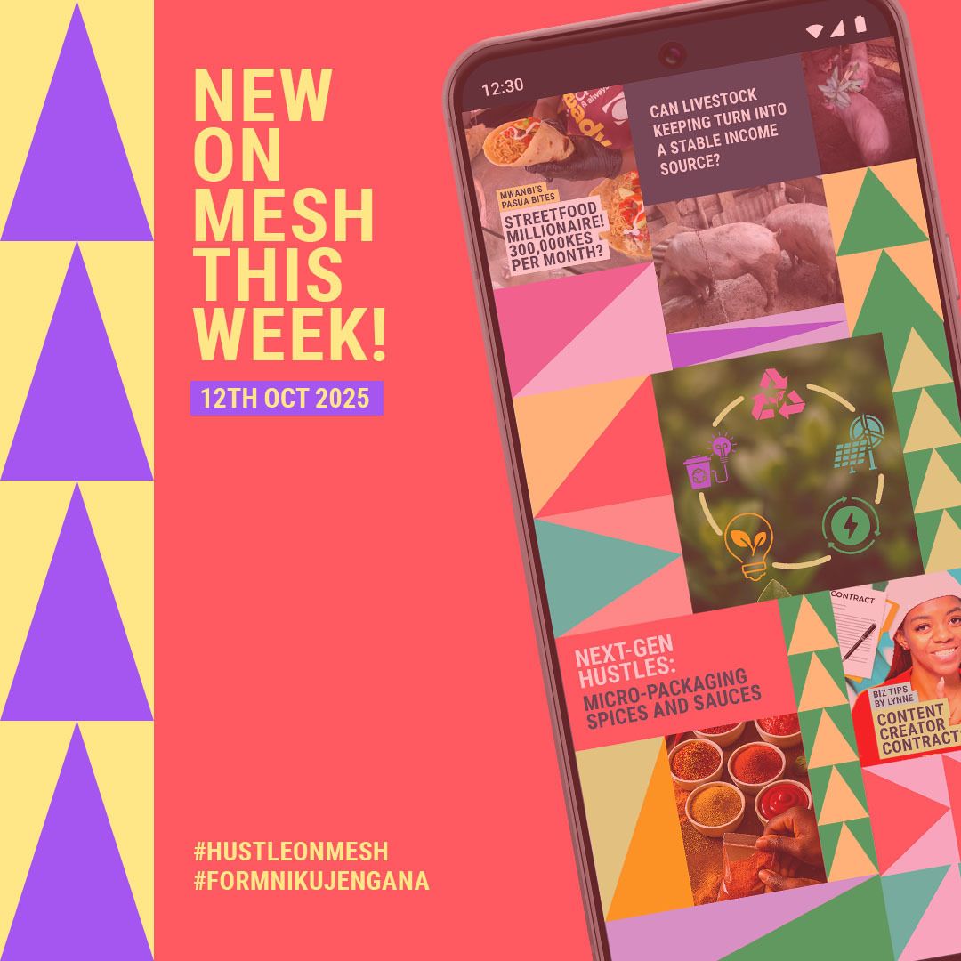 MESHLIFE254's tweet image. Chipo 🍟, pigs 🐖 &amp;amp; hot takes 🌶️ Hii wiki MESH ilikua fire 🔥
Catch real hustles &amp;amp; bold biz vibes👇🏾
Download app &amp;amp; click link🔗ku-read full roundup, get inspired &amp;amp; drop maoni yako!
mesh.life/article/mesh-w… 
#MESHWeekly #HustleSmart #FormNiKujengana #KenyanHustle #254BizLife