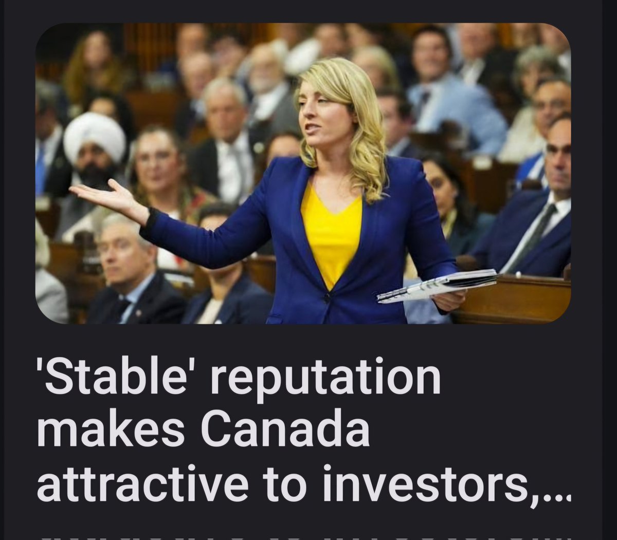 DeceitindrugsU's tweet image. &apos;Stable reputation makes Canada attractive to global investors in #NetZero.
@melaniejoly There, I fixed it!
#LiberalDeception