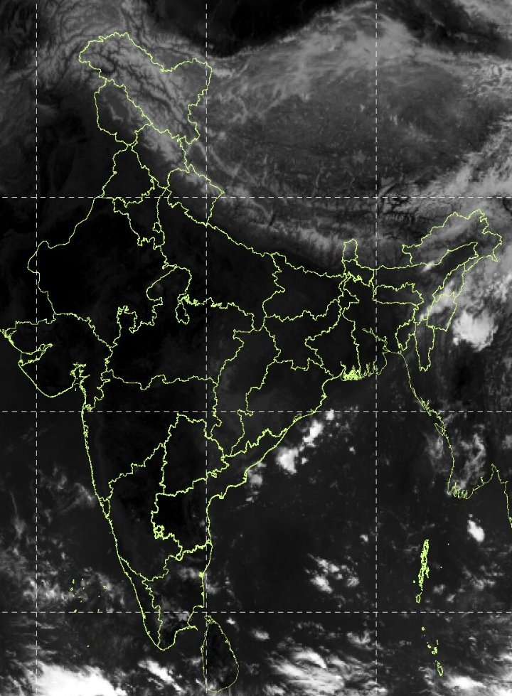 Clearest sky over Indian subcontinent after 8 months. Almost 99% India remain clear sky.