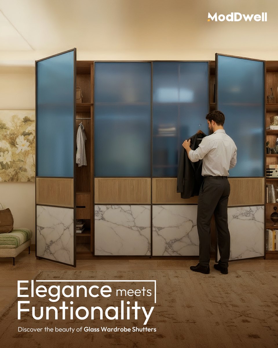 ModDwell's tweet image. Transform your space with ModDwell’s Wardrobe Shutters, sleek, modern, and designed to complement your lifestyle. 🚪💫

#ModDwell #WardrobeShutters #ModernInteriors #HomeDesign #StylishStorage #InteriorGoals