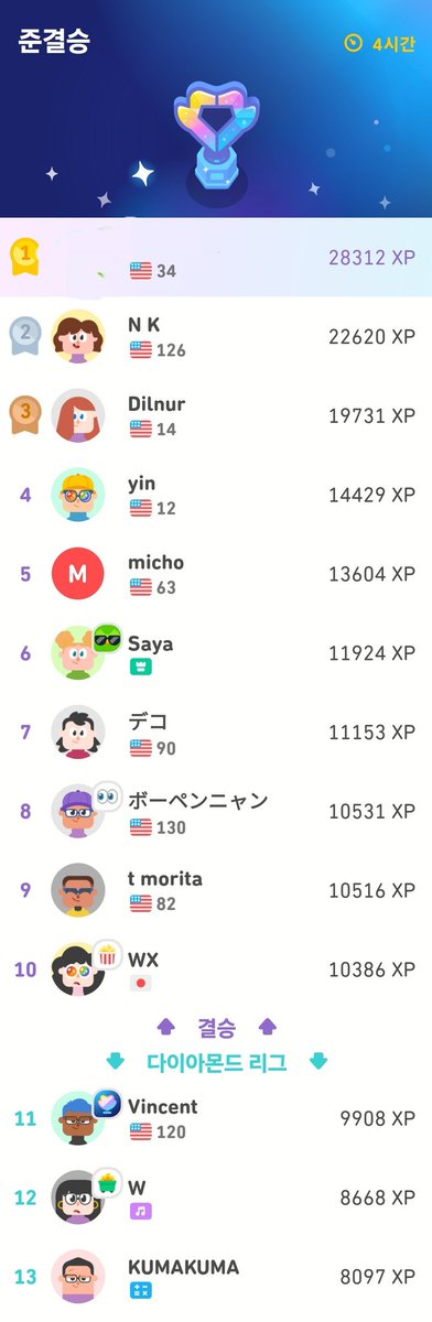 Hymn_X0's tweet image. Let&apos;s go to the final! #Duolingo #듀오링고